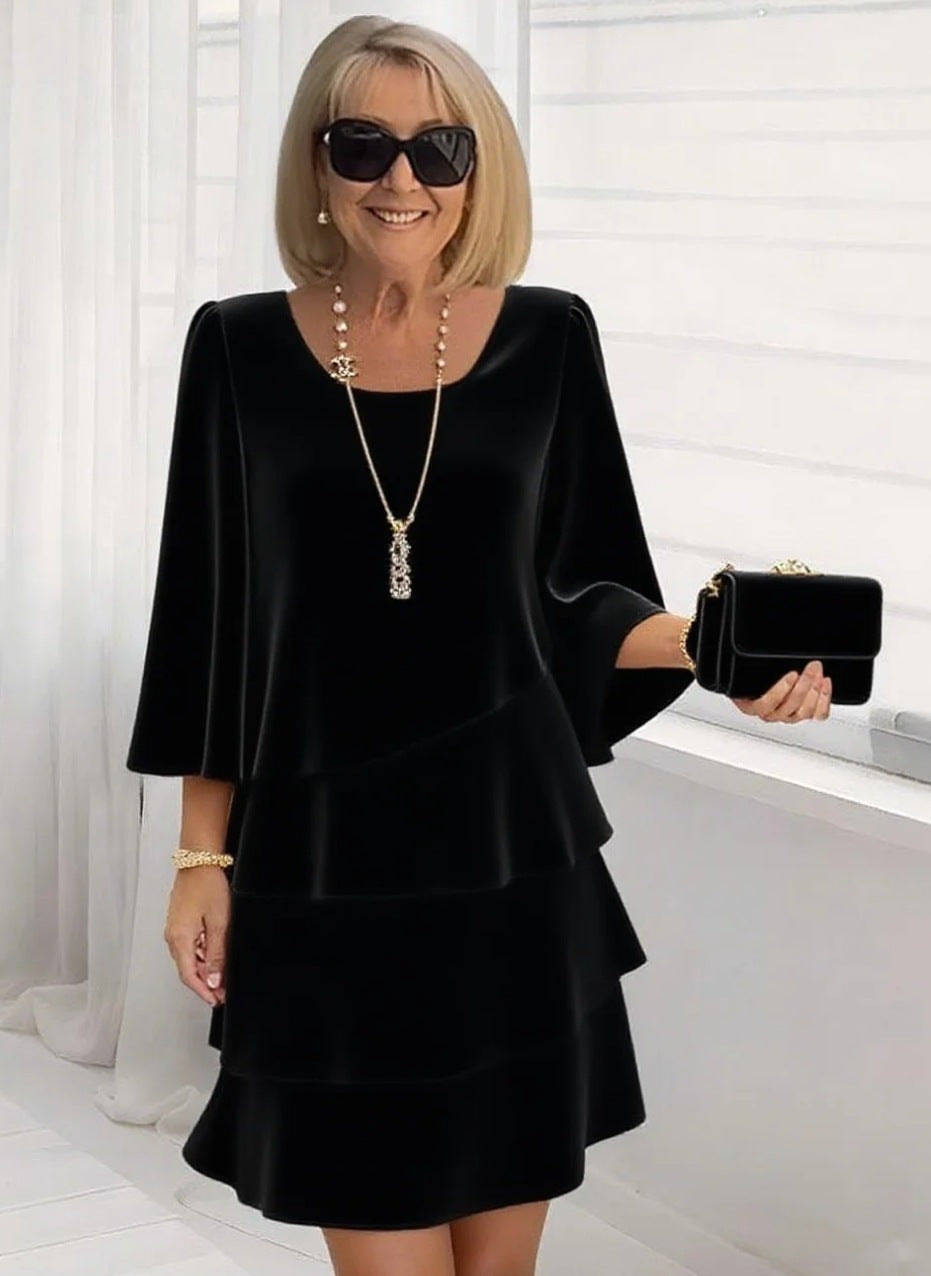 María — Vestido midi elegante con volantes