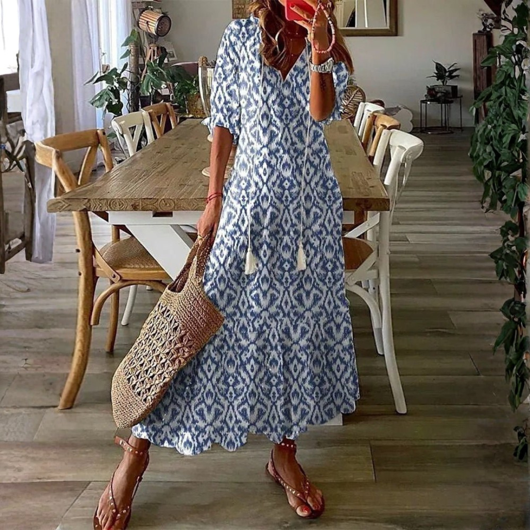 Leire — Vestido midi de estilo boho relajado