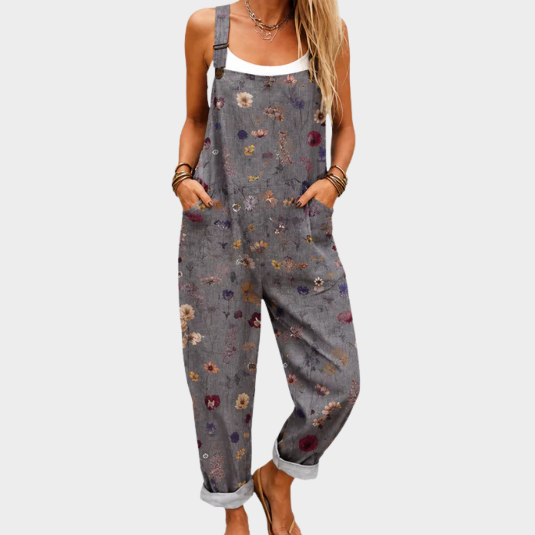 Thérèse | Peto con bolsillos estilo bohemio y estampado floral