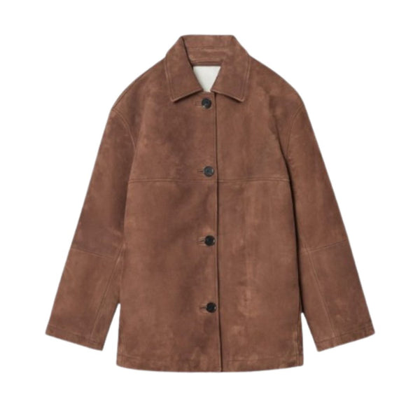 Chaqueta de ante con cuello