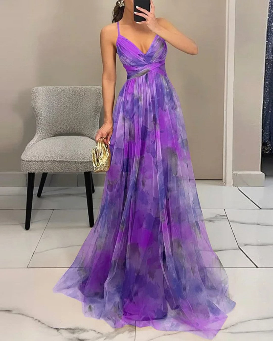Giselle | Encantador vestido maxi con estampado floral