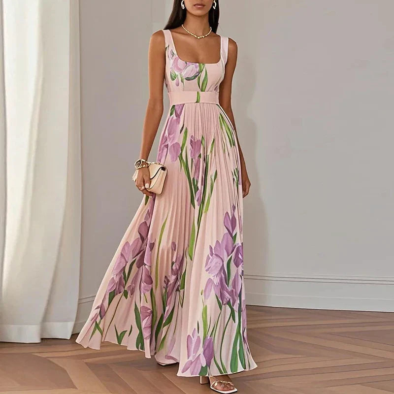 Oriah | Vestido maxi floral de corte evasé