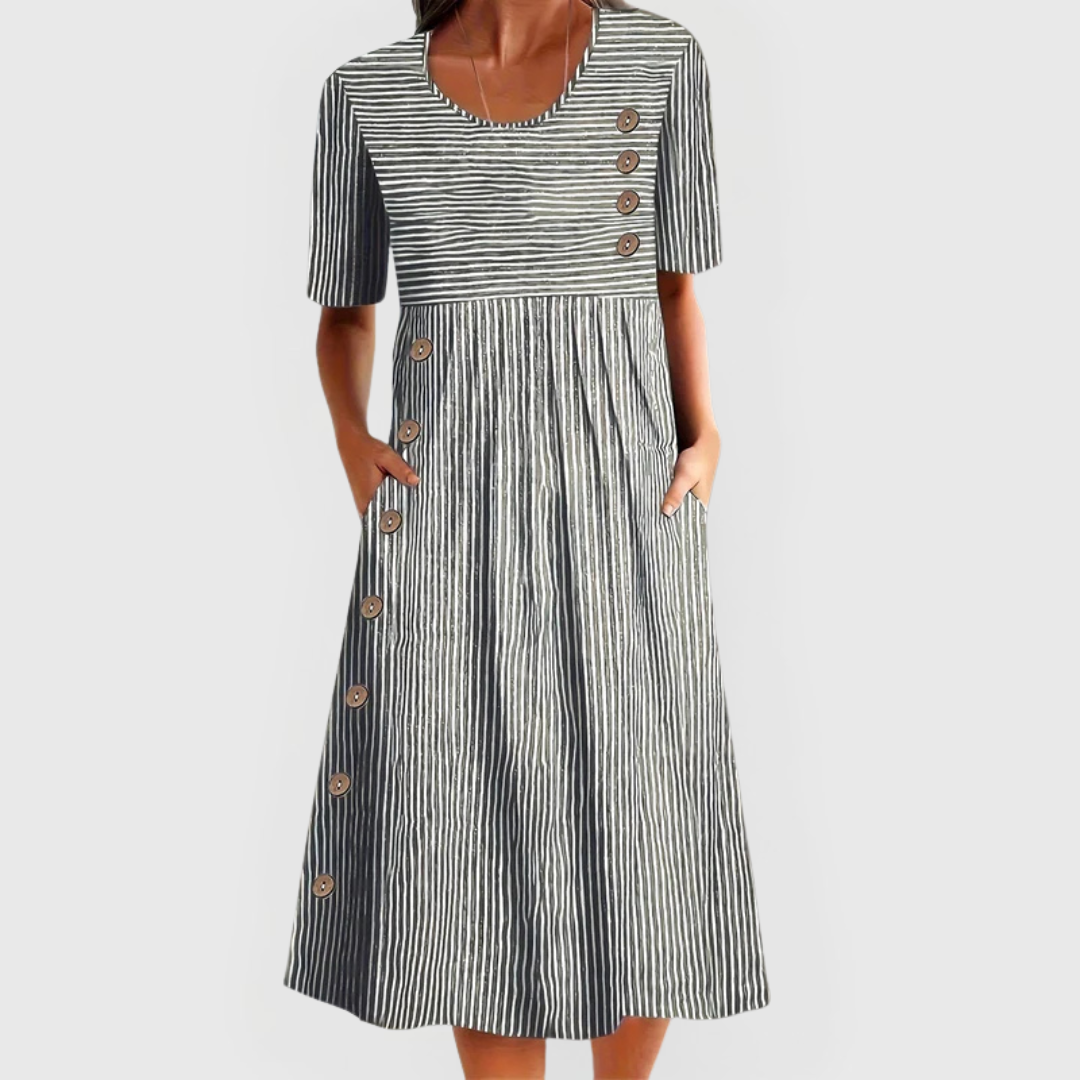 Jara — Vestido midi de rayas