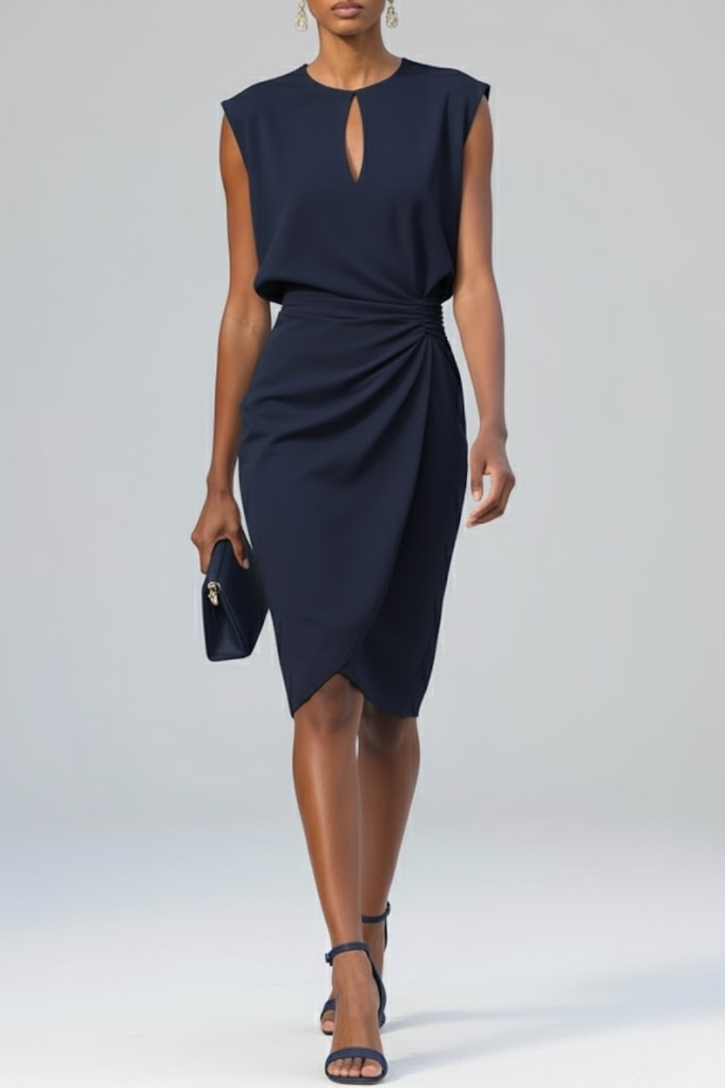 Marisa — Vestido midi drapeado