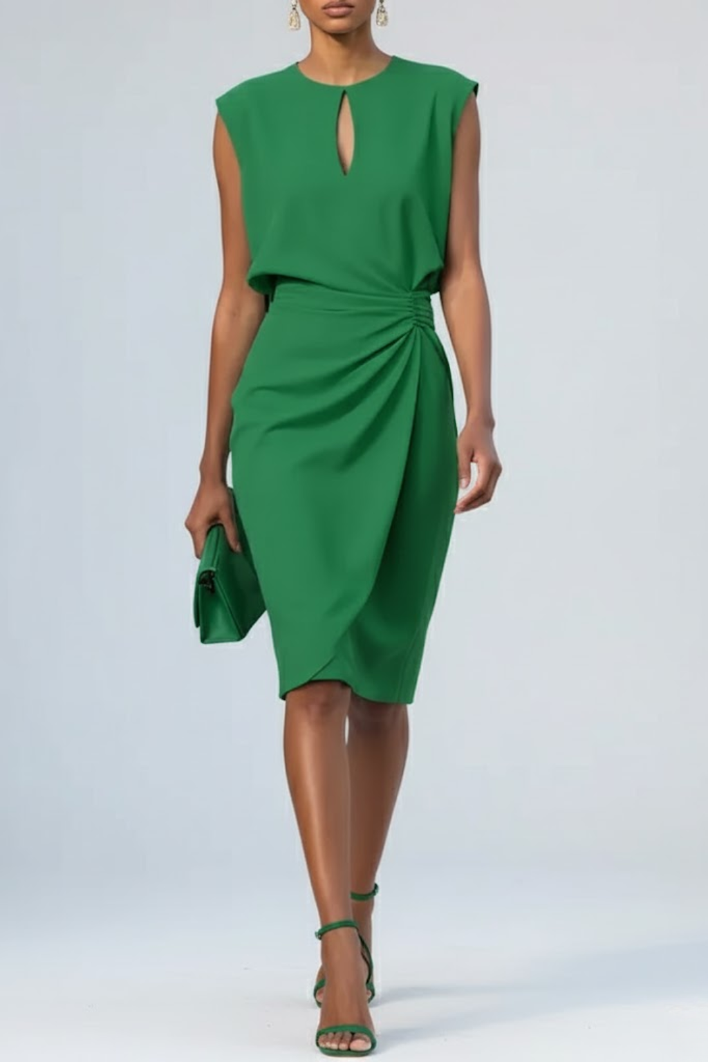 Marisa — Vestido midi drapeado