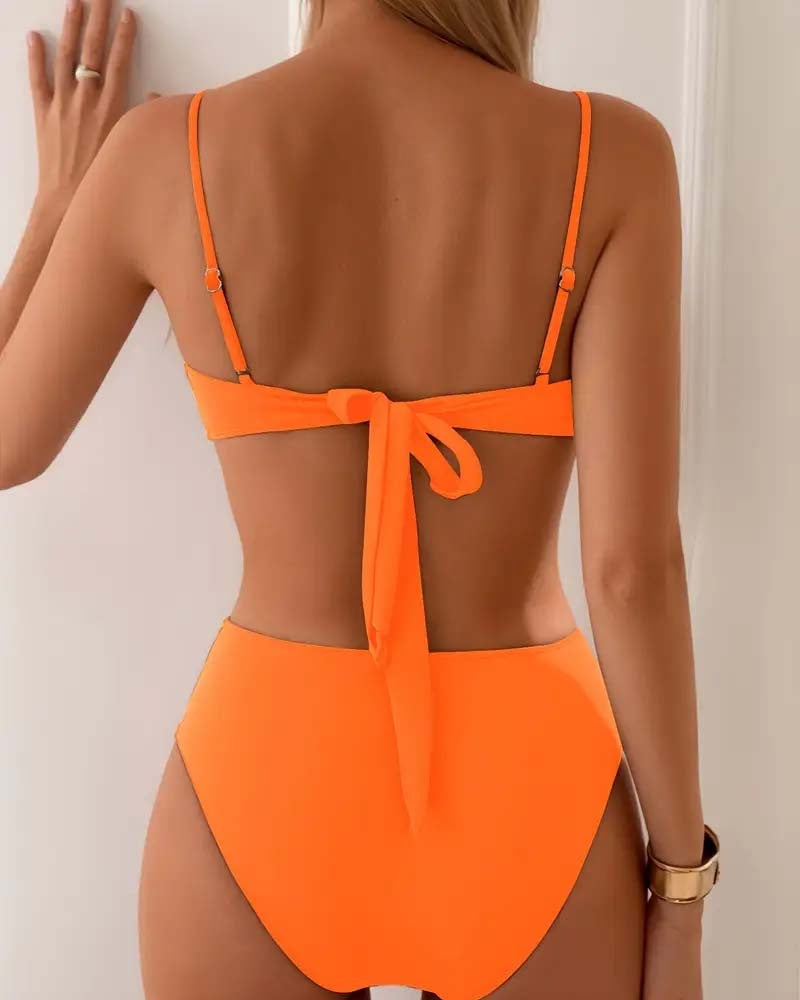 Amparo · Bikini bandeau con detalle dorado