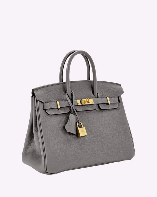 Bolso de mano de piel con asas dobles