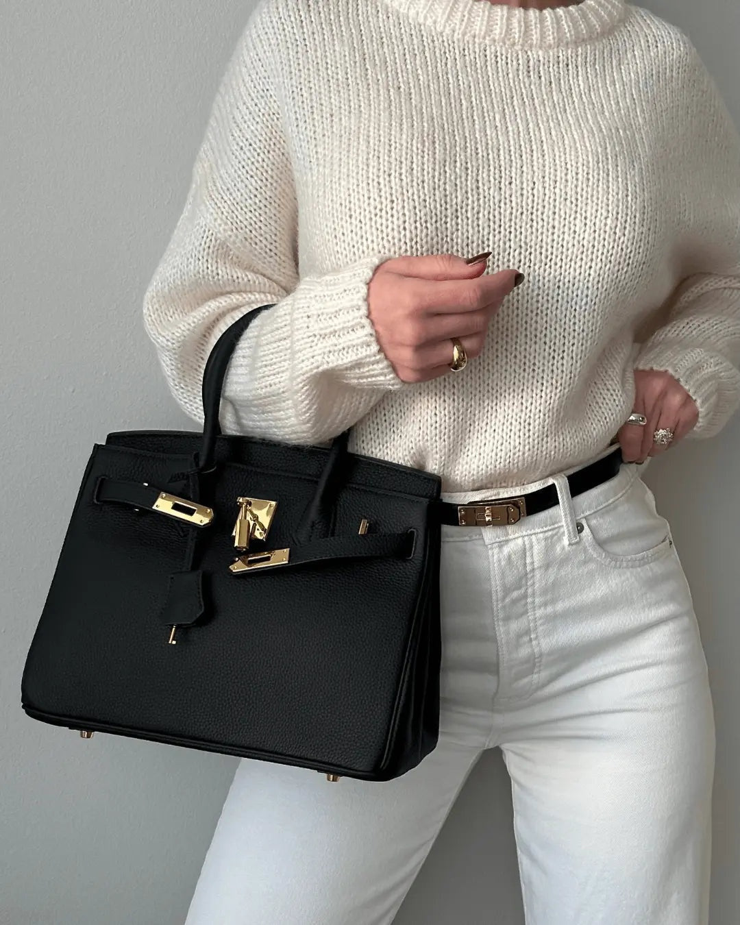 Cayetana · Bolso de mano de piel con asas dobles
