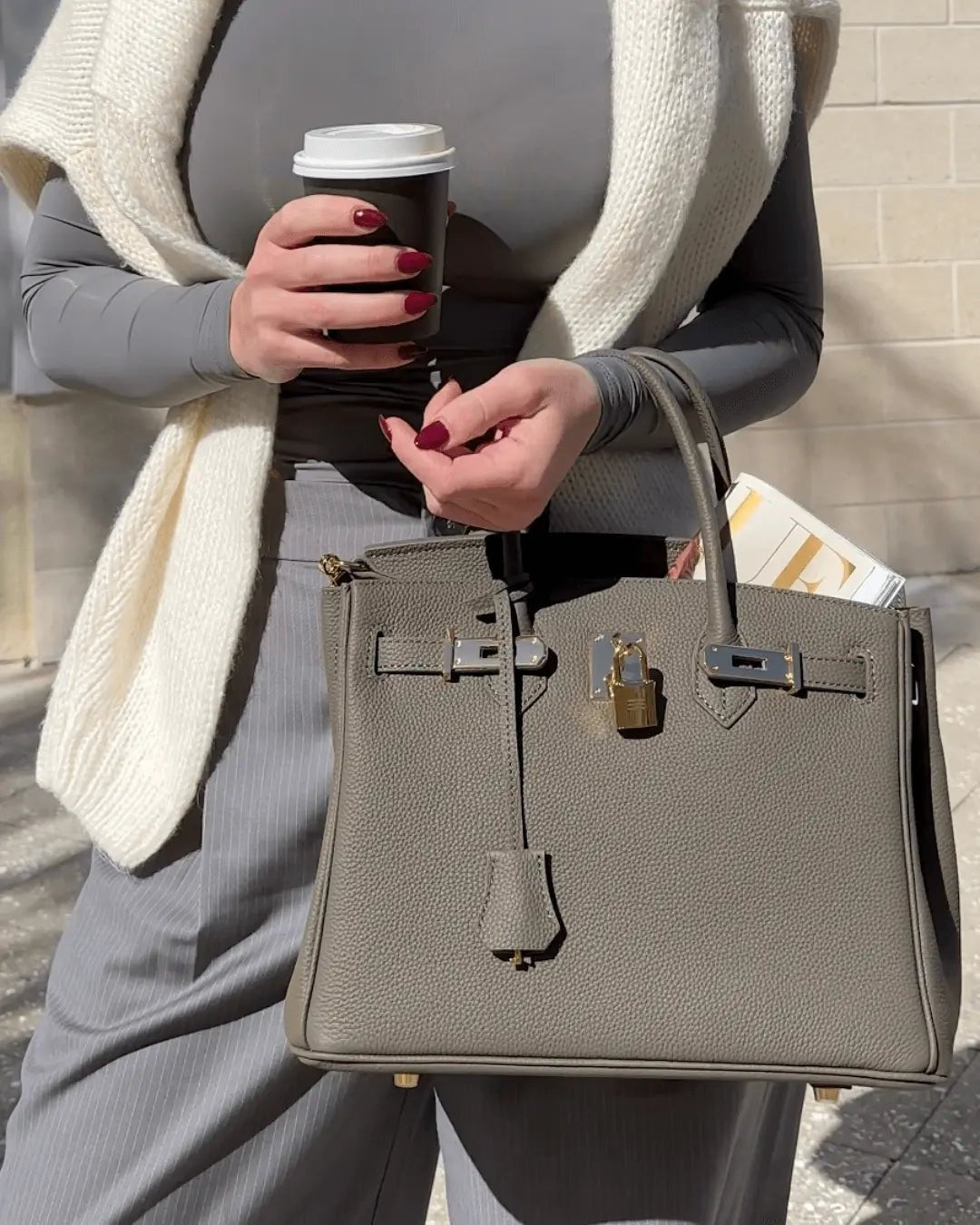 Cayetana · Bolso de mano de piel con asas dobles
