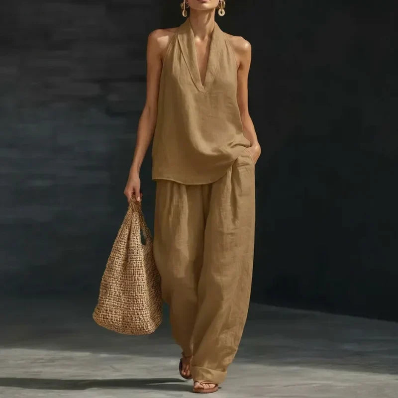 Zaida — Conjunto de dos piezas efecto lino