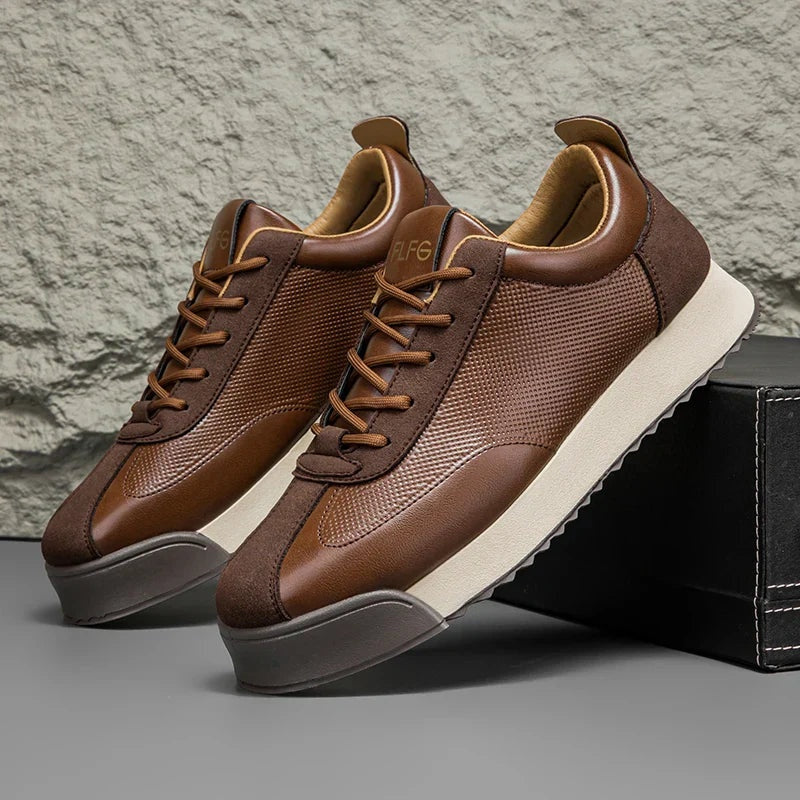 Darío · Zapatillas de cuero casual con suela contrastante