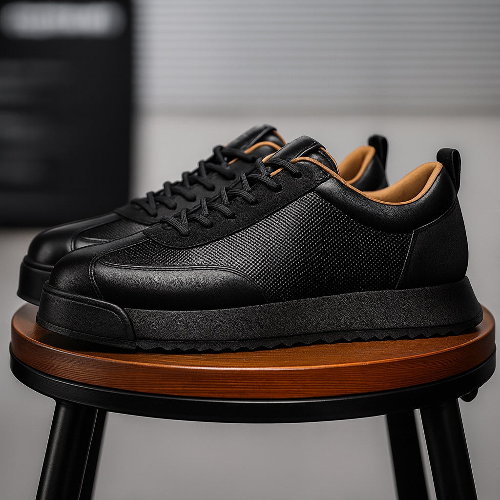 Darío · Zapatillas de cuero casual con suela contrastante