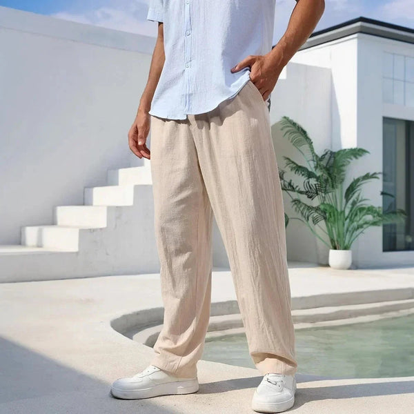 Pantalón de lino de pierna recta