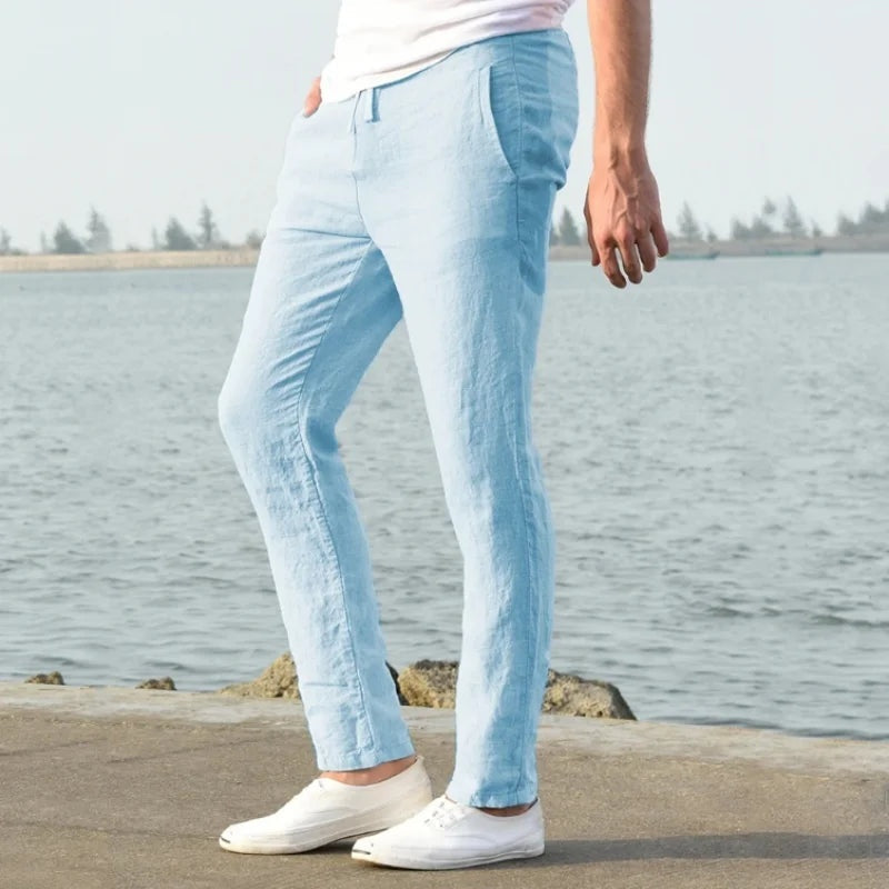 Ernesto · Pantalón de lino de pierna recta