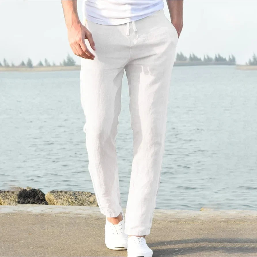Ernesto · Pantalón de lino de pierna recta
