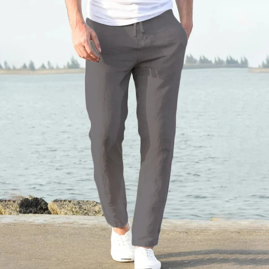 Ernesto · Pantalón de lino de pierna recta