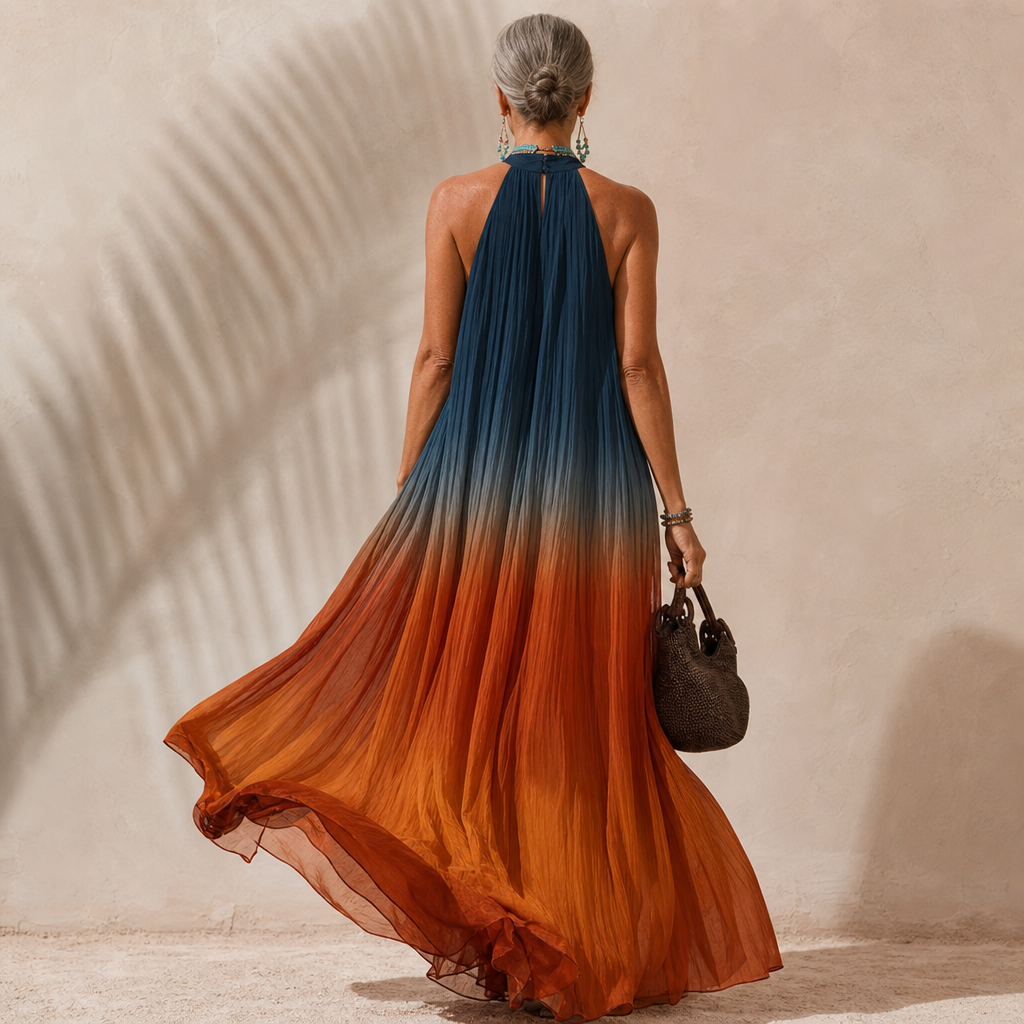 Verónica — Vestido vaporoso con cuello halter