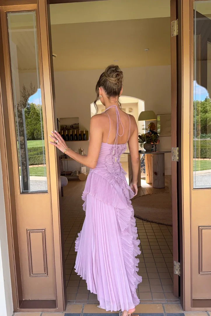 Elisia — Vestido largo elegante con volantes · Edición limitada