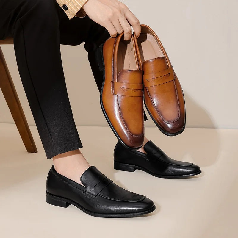 Manuel · Mocasines de cuero con correa penny