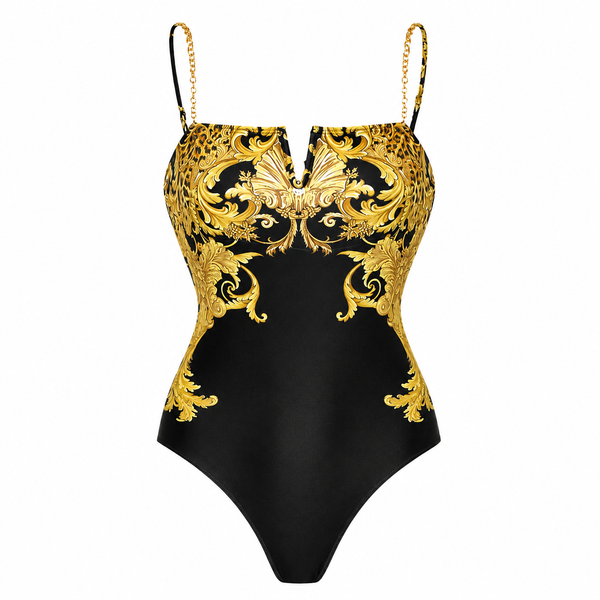 Bañador de malla con estampado vintage