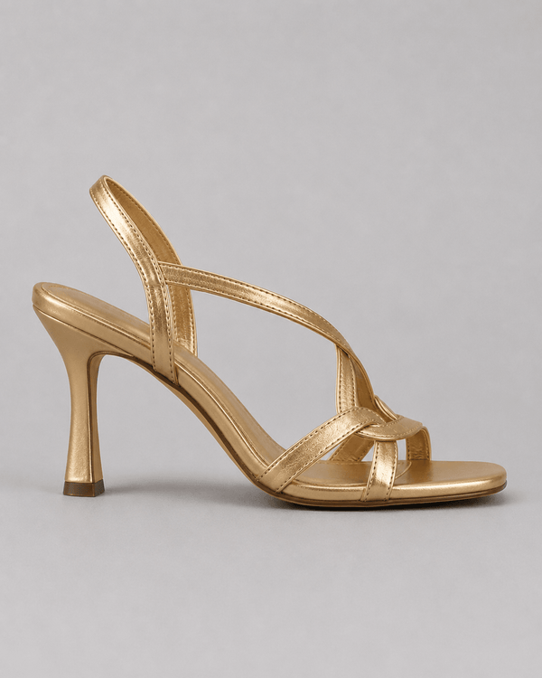 Sandalias doradas con brillo