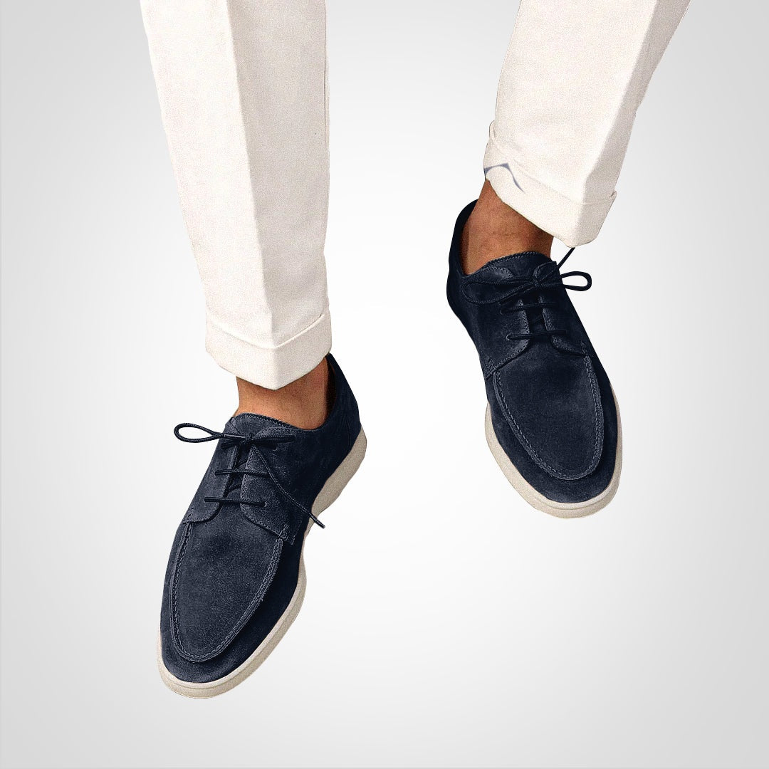 Rubén · Zapatos derby de ante con suela plana