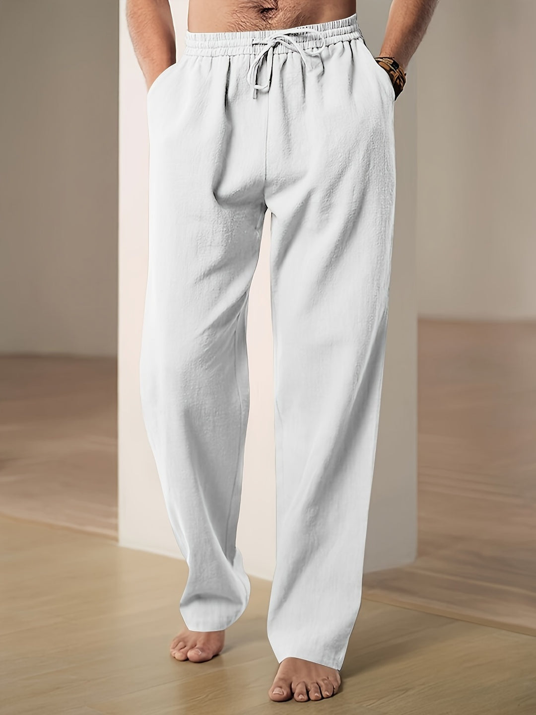 Marcos · Pantalón de lino con cintura elástica