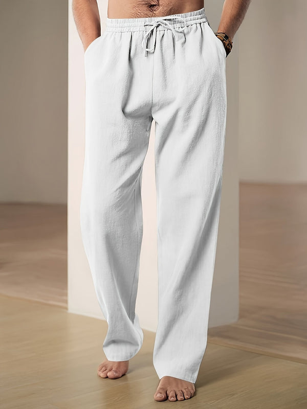 Pantalón de lino con cintura elástica